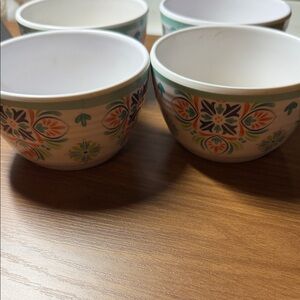 Colorful Floral Melamine Bowls